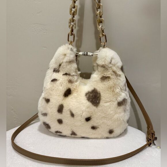 Multi Use Style Handmade Real Rex Rabbit Fur Purse/Shoulder Bag/Crossbody - Picture 5 of 16